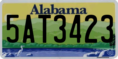 AL license plate 5AT3423