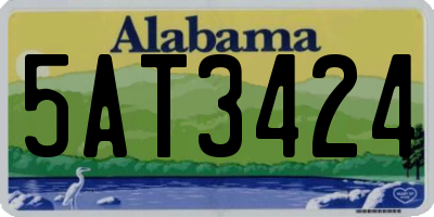 AL license plate 5AT3424
