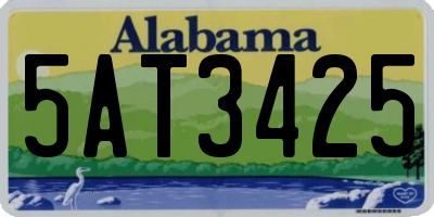 AL license plate 5AT3425