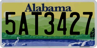 AL license plate 5AT3427