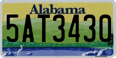 AL license plate 5AT3430