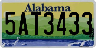 AL license plate 5AT3433