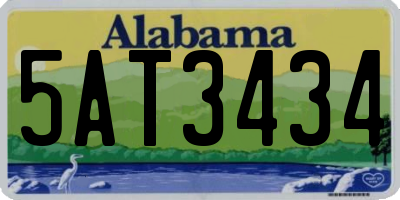 AL license plate 5AT3434