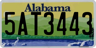 AL license plate 5AT3443