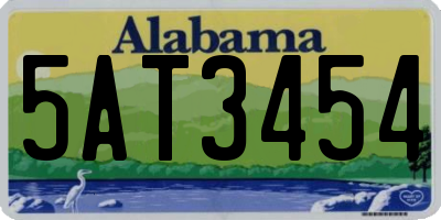 AL license plate 5AT3454