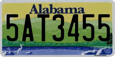 AL license plate 5AT3455