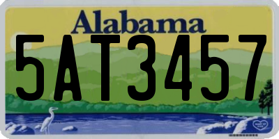 AL license plate 5AT3457