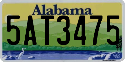 AL license plate 5AT3475