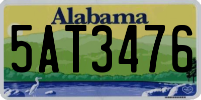 AL license plate 5AT3476
