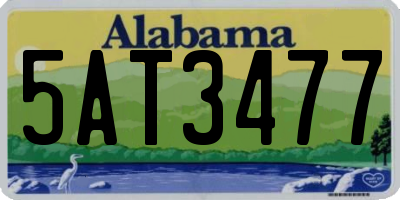 AL license plate 5AT3477