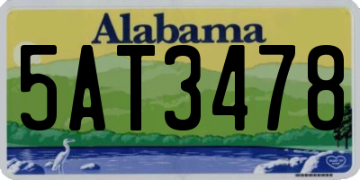 AL license plate 5AT3478