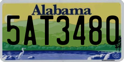 AL license plate 5AT3480
