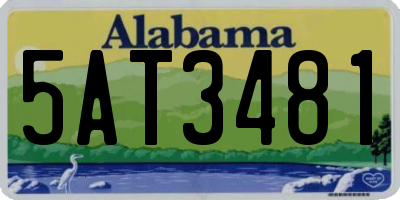 AL license plate 5AT3481