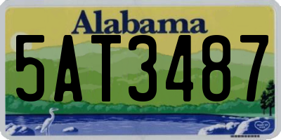 AL license plate 5AT3487