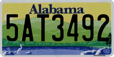 AL license plate 5AT3492