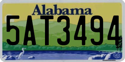AL license plate 5AT3494
