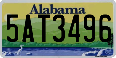 AL license plate 5AT3496