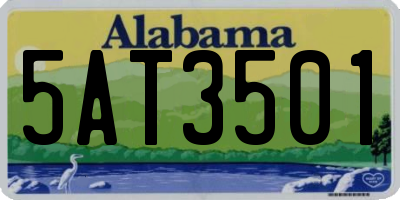 AL license plate 5AT3501