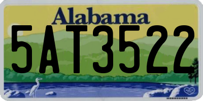 AL license plate 5AT3522