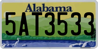 AL license plate 5AT3533