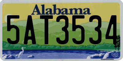 AL license plate 5AT3534