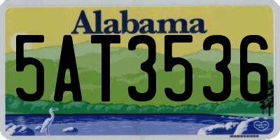 AL license plate 5AT3536