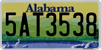AL license plate 5AT3538