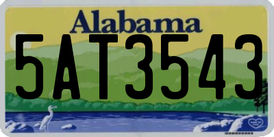 AL license plate 5AT3543