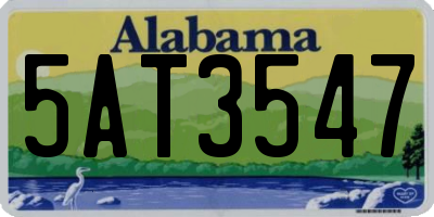 AL license plate 5AT3547