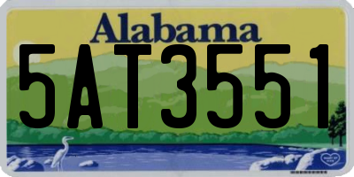 AL license plate 5AT3551