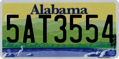 AL license plate 5AT3554