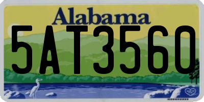 AL license plate 5AT3560