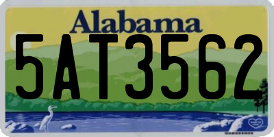 AL license plate 5AT3562