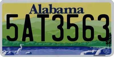 AL license plate 5AT3563