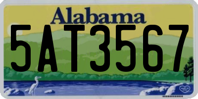 AL license plate 5AT3567