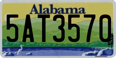 AL license plate 5AT3570