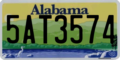AL license plate 5AT3574