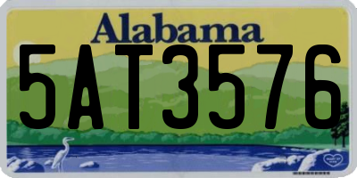AL license plate 5AT3576