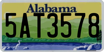 AL license plate 5AT3578