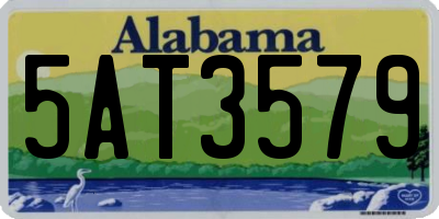 AL license plate 5AT3579