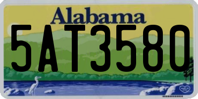AL license plate 5AT3580