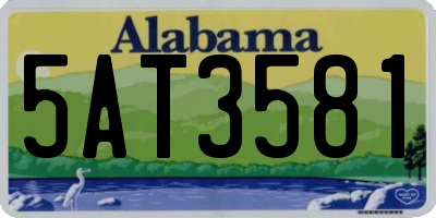 AL license plate 5AT3581