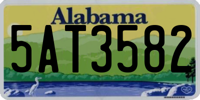AL license plate 5AT3582