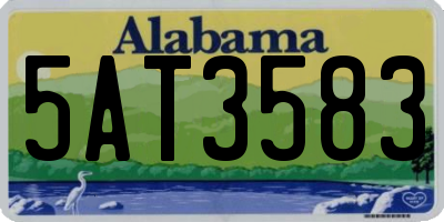 AL license plate 5AT3583
