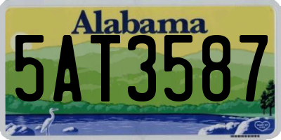 AL license plate 5AT3587