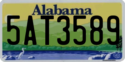 AL license plate 5AT3589