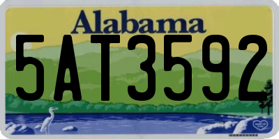 AL license plate 5AT3592