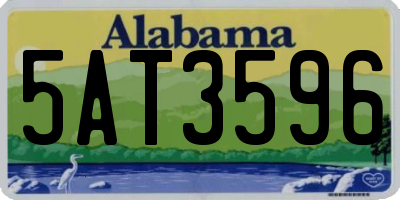 AL license plate 5AT3596