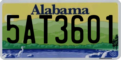 AL license plate 5AT3601