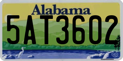 AL license plate 5AT3602